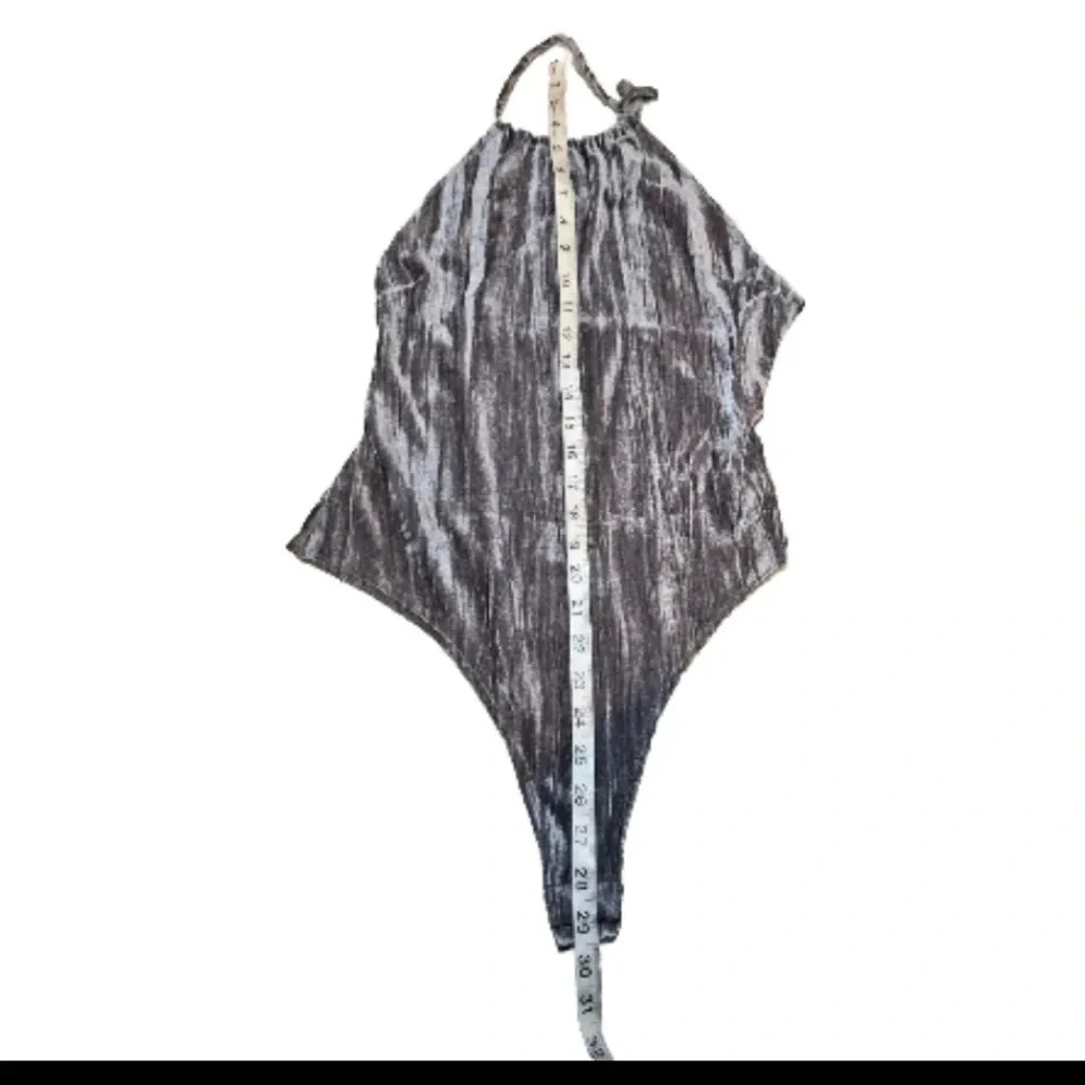 Out From Under Urban Outfitters Womens Gray Velvet Halter Party Bodysuit L - Picture 14 of 14